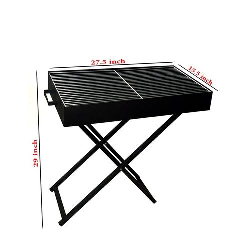 portable-stainless-steel-charcoal-bbq-grill-with-stand-black