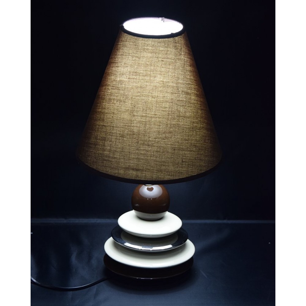 side-table-lamps-plates-brown