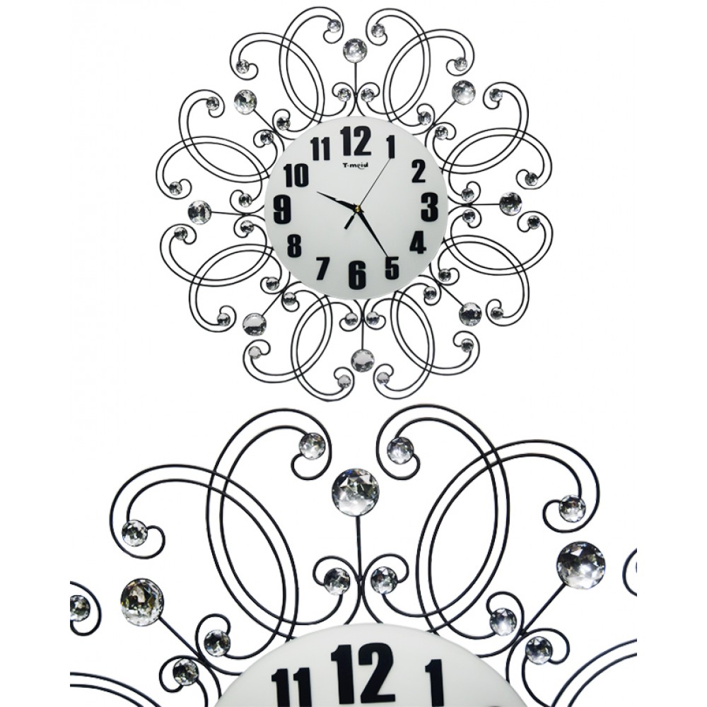 diamante-wall-clock-flower-shape