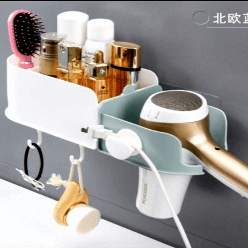 wall-mounted-adhesive-hair-dryer-plastic-bathroom-shelf-rack