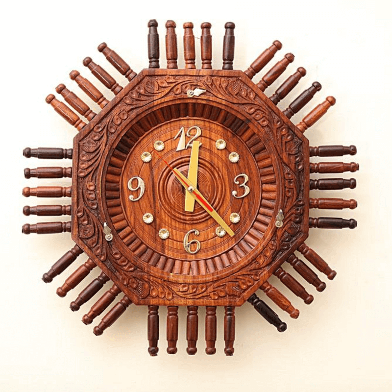 wooden-clock-16-inches-hexagonal-shape