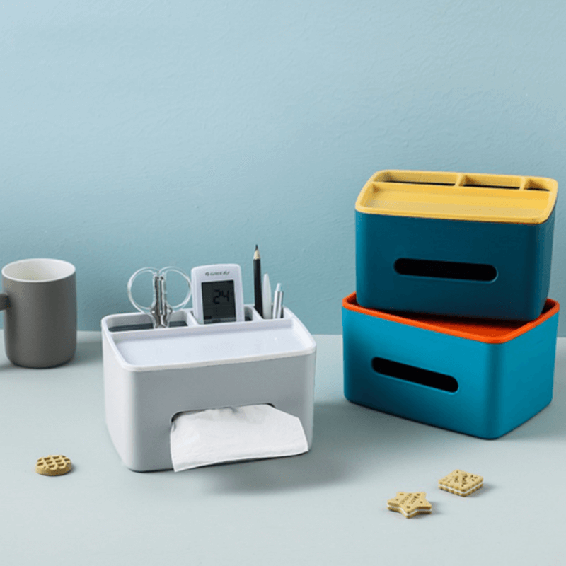 desktop-tissue-box-and-organizer