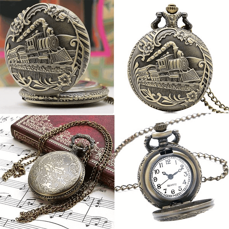 antique-train-design-pocket-watch-with-chain