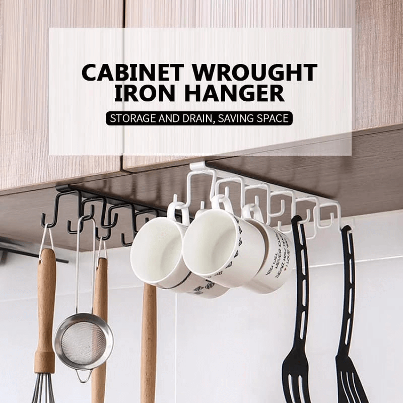 double-row-hooks-iron-kitchen-utensils-holder