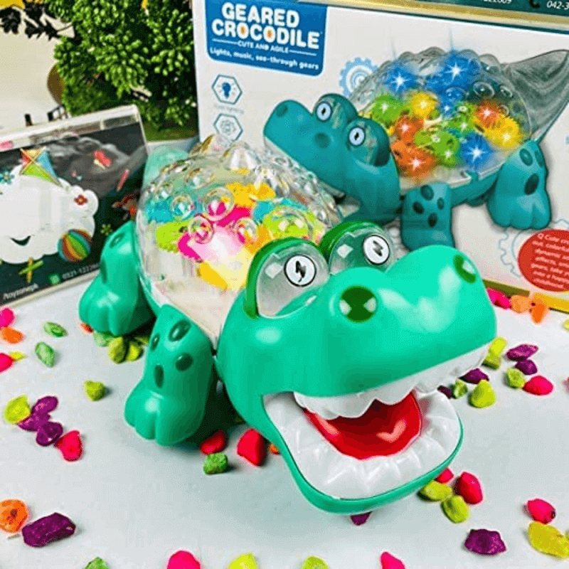 transparent-gear-electric-crocodile-rotation-toy