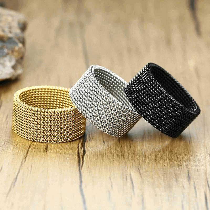 stainless-steel-mesh-band-rings-unisex