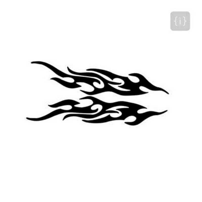 4pcs-flames-white-car-vinyl-stickers