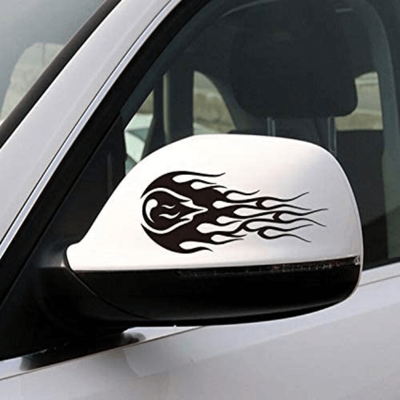 2-pcs-flames-stickers-black-for-car-side-mirrors