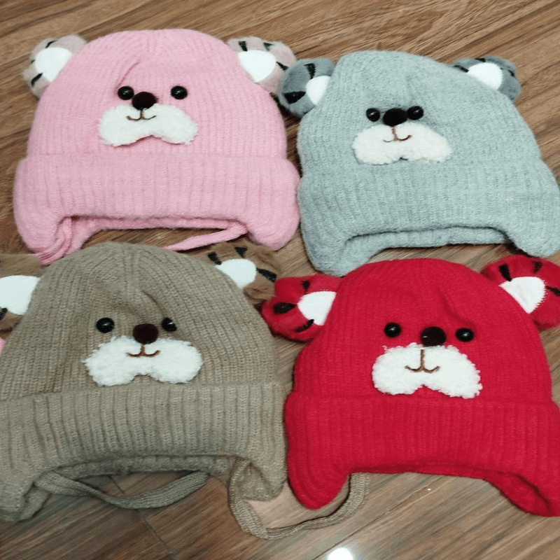 2-pcs-set-high-quality-cartoon-face-winter-cap