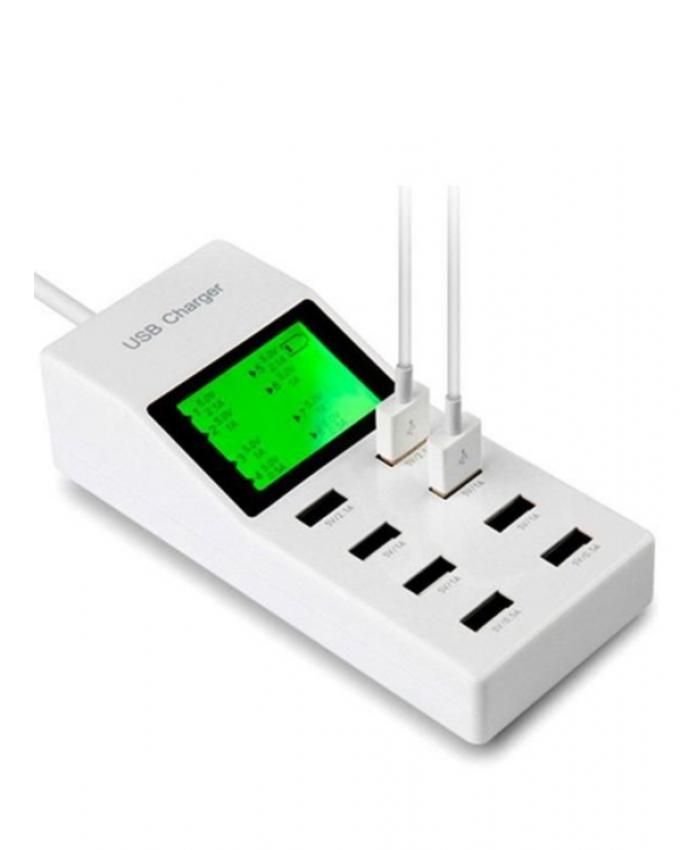 A-R-Accessories-8-USB-Hub-with-Digital-Meter---Whi