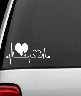 Heartbeat Lifeline Monitor Screen Car Sticker