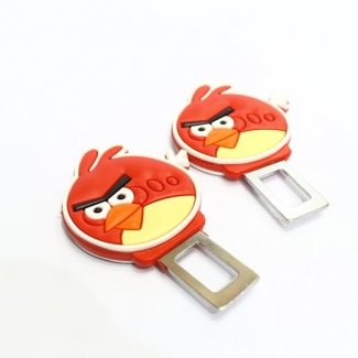 Custom Seat Belt Warning Canceler Clips Angry Bird Style--Red