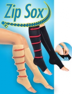 ZIP SOX-ZIPPERED COMPRESSION KNEE SOCKS