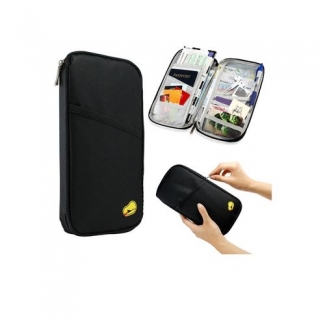 Travel Wallet for Passport - Black
