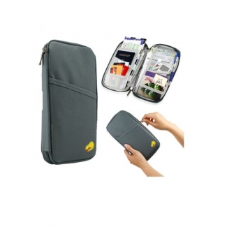 Travel Wallet for Passport - Grey