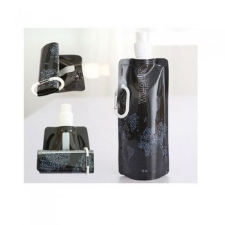 Foldable Water Bottle for Camping - Black