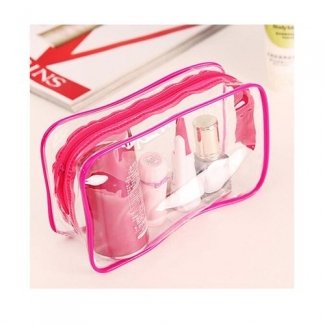 Travel Makeup Cosmetic Bag Toiletry Zip Pouch - Pink