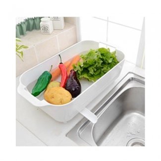 Multi-Function Plastic Dish Rack - White