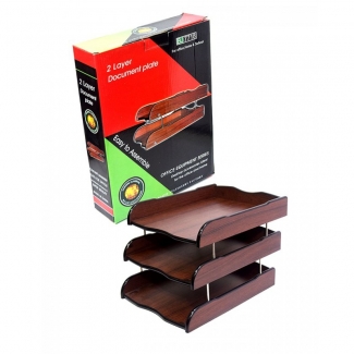 Wooden 2 Layer Document Plate For Office And Home