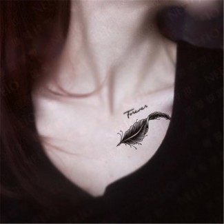 Pack of 3 Text Feather Tatto
