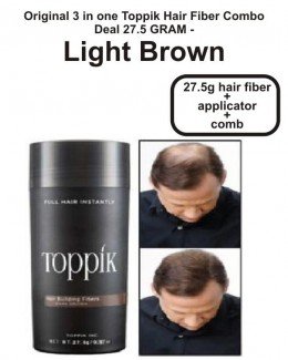 Original 3 in one Toppik Hair Fiber 27.5 GRAM - Light Brown