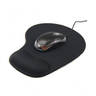 Mouse Pad With Gel Wrist Support - Black