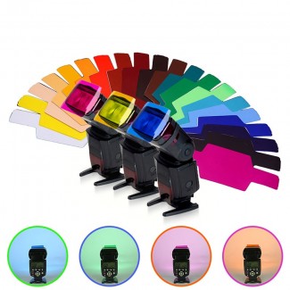 Color Card Gel Filter + Flash Lighting Diffuser For Dslr