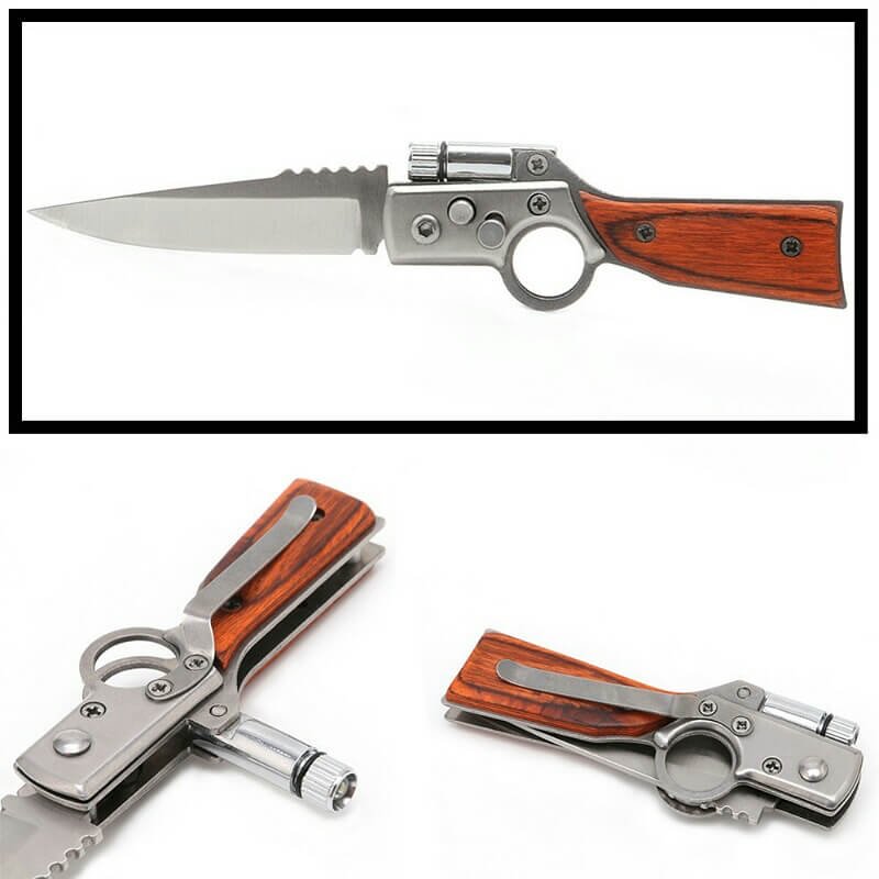 Tactical Folding Blade Pocket Knife With LED