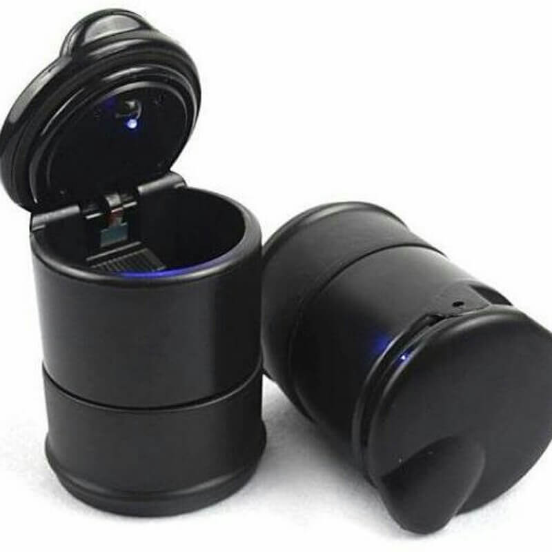  LED Portable Cigarette Ashtray Holder Cup Black