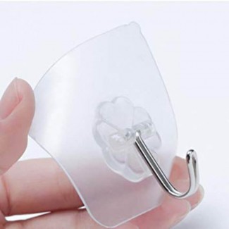 6PC Transparent 10x super strong self adhesive wall hooks