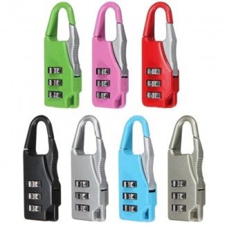 Three Digit Combination Safe Luggage Padlock - Pack of 2
