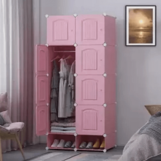  8 DIY Door Wardrobe Pink
