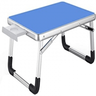 Foldable Aluminium Indoor/Bed/Study Table - Blue