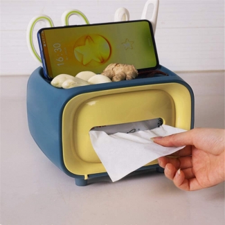 Plastic Tissue Box Cover Holder Desk Storage Box Container 