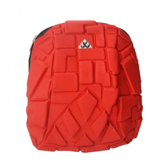 Hard Shell Backpack Inbuilt Aux Cable Headphone Jack_ Red