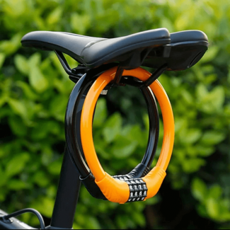 Anti-Theft 4 Digits Security Cable Black Color Lock For Bicycle