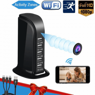 Spy Camera Hidden Camera WiFi USB Tower Socket