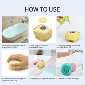 Silicone Massage Bath Brush Liquid Soap Dispenser