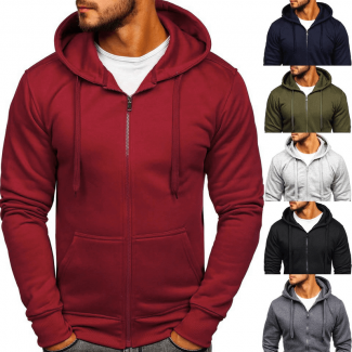 Men's Casual Zipper Hoodies Sweatshirts