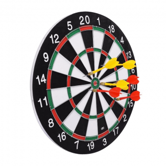 6 Darts & Darts Board 18 inches Double Sided Bullseye Target Game 