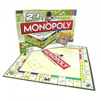 2 in 1 Monopoly Property Trading + Ludo Board Game