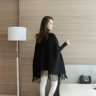 Women Poncho Coat Solid Elegant Pullover Female Jumper