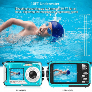  16X Double Screen Waterproof Camera 24MP 