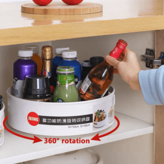 Pack of 2 Non Slip Rotating Storage Tray Set