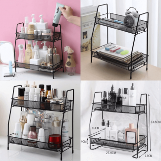  Double Layer Iron Rack Kitchen and Bathroom Organizer