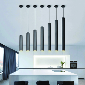 Long Tube Dimmable LED Pendant Light 40cm