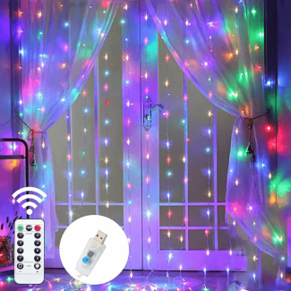Multi-colored String Light 300 LED Decorations for Window Wall