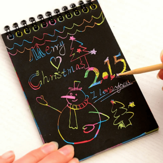 3 pcs of Graffiti Scratch Note Black Cardboard Notebook