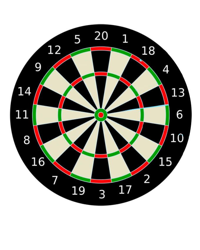 Classic 12 Double Sided Original Dart Board Game   