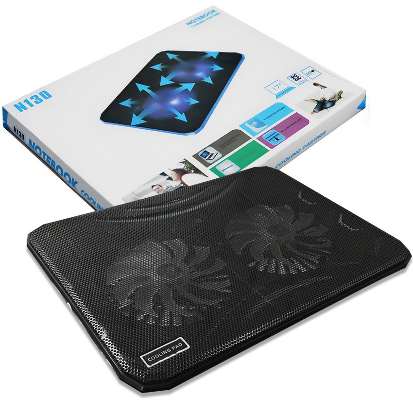 N130 2-Fan Ultra-thin Cooling Cooler Pad for 15.7 Notebook